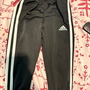 adidas Black Joggers with White Side Stripes